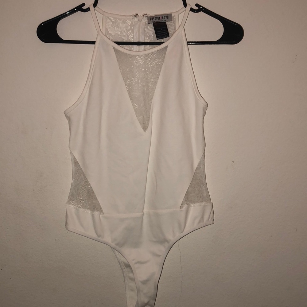 White lace bodysuit from fashionnova